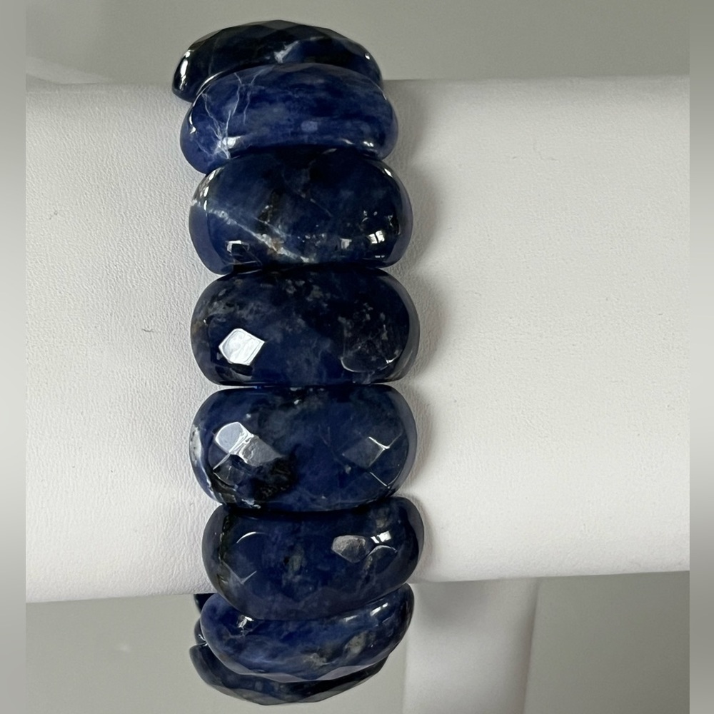 Natural Sodalite Bracelet | Dark Blue View 3